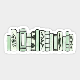 Green Pastel Books Sticker